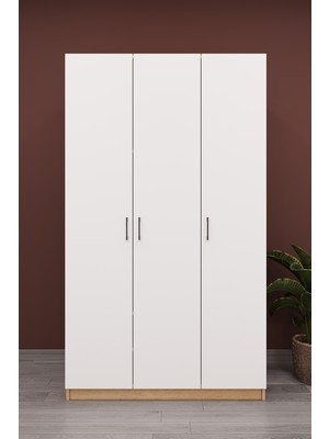 Asra Trend Lüks 3 Kapaklı Gardırop %100 Mdf Askılı Çok Amaçlı Düzenleyici Elbise Dolabı G01