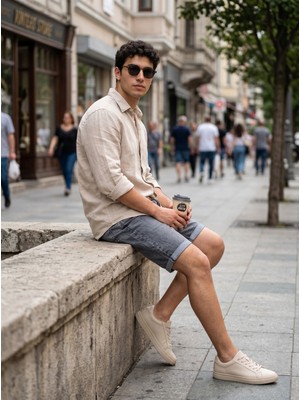 Kaizer Jeans Füme Denim Erkek Kot Şort