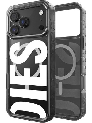Diesel iPhone 17 Pro Max Uyumlu Magsafe Destekli Biscotto Bumper Kılıf - Siyah