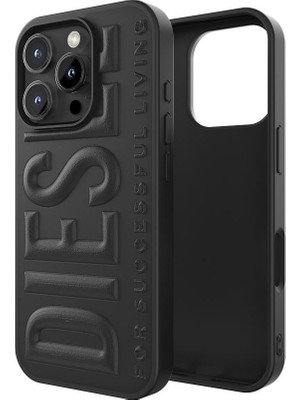 Diesel iPhone 16 Pro Uyumlu 3D Biscotto Kılıf - Siyah