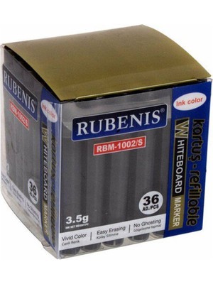 Rubenis Siyah Tahta Kalemi Kartuş 36'lı Set, Kalem Uyumlu Yedek Kartuşlar