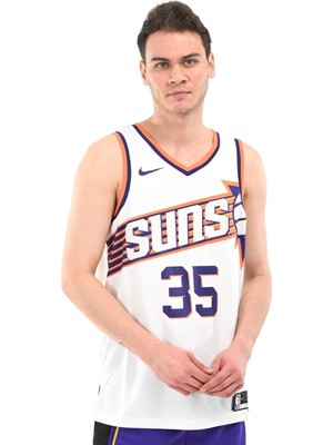 Nike Phoenix Suns Association Nba Basketbol Forması Erkek Baskılı Günlük Tişört Beyaz