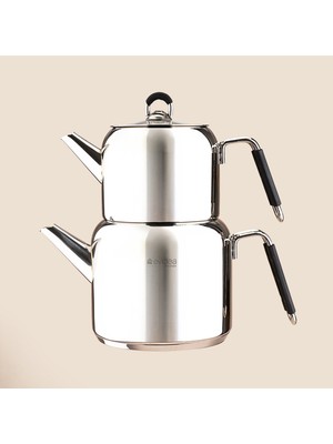 Evidea Kitchen Vetra Çaydanlık - Gri - 2,45 Lt + 1,35 Lt
