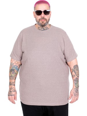ModeXL Mode Xl Büyük Beden T-Shırt 20033 Sutlu Kahve