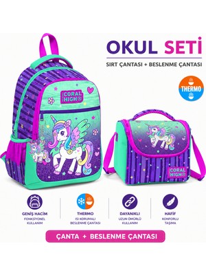 Coral High  Mor Yeşil Unicorn 23487+  Beslenme Çantası 11868