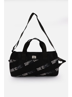 İcone Bag Unisex Spor Çanta – Silindir Model, Baskılı, Ön ve Iç Cepli, Yan Saplı, Ayarlanabilir Omuz Askılı