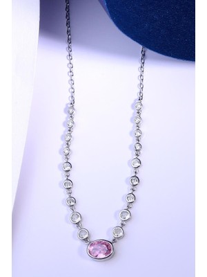 Innuendo Jewelry 925 Ayar Oval Taşlı Kolye