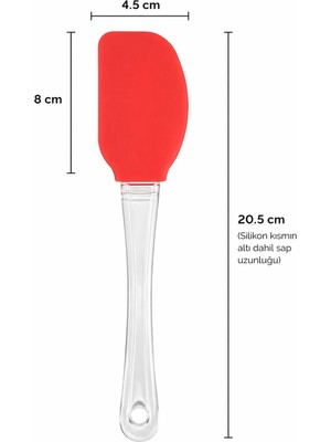 Beylini Silikon Spatula Premium Çok Amaçlı Esnek Uçlu Çıkarılabilir Başlıklı Isıya Dayanıklı Pasta Mutfak