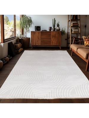 My Deco Carpet Yumuşak Tuşeli Kabartma Desenli  Makine Halısı Salon Oturma Odası Mutfak Halısı