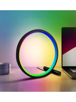 Hpytech Akıllı Rgb Müzik Ritim Gece LAMBASI🌈25CM LED Halka🌈masa Lambası🌈bluetooth Kumandalı App Kontrollü Ortam Işığı