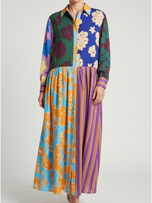 HANIQA Vintage Stil Çiçekli Kadın Elbise