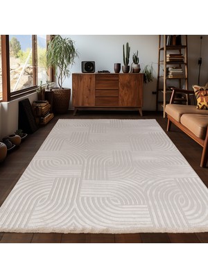 My Deco Carpet Yumuşak Tuşeli Kabartma Desenli  Makine Halısı Salon Oturma Odası Mutfak Halısı