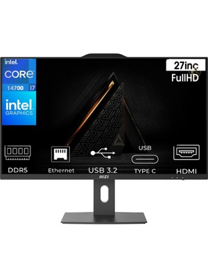 MSI Msı Pro AP272P I7-14700 14MQ-864EU-K07 24GB 2tb UHD Graphics 770 W11PRO 27" Full Hd All In One Pc