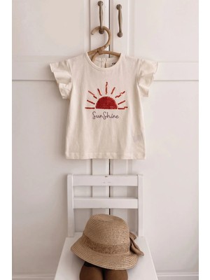 Cigit Pullu T-Shirt 1-10 Yaş Ekru