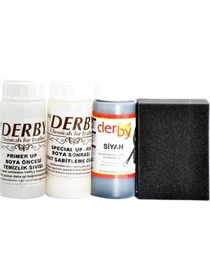Derby Deri Boyası 100 ml 4'lü Set Kemik Renkli Özel Su Bazlı Boya Uygulama Süngeri ile