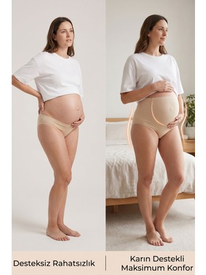 3lü Kadın Hamile Külot Rahat Ek Parçalı Ince Lastik Gebe Çamaşır