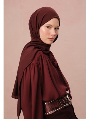 Fresh Scarfs Pamuk Crash Şal Koyu Bordo