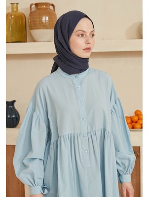 Fresh Scarfs Lacivert İnce Pamuk Vual Şal