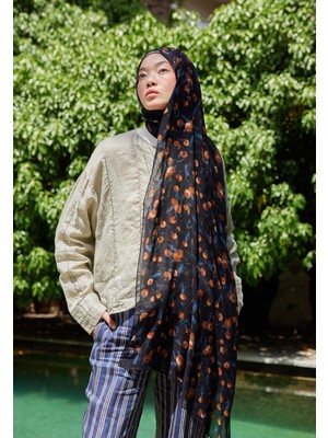 Fresh Scarfs Cherry Desen Rami Şal Lacivert
