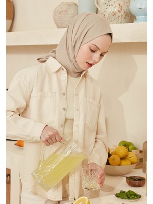 Fresh Scarfs Bej İnce Pamuk Vual Şal