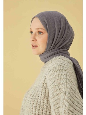 Fresh Scarfs Koyu Gri Bürümcük Şal