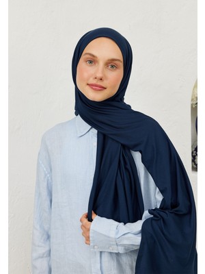 Fresh Scarfs Penye Şal Açık Lacivert