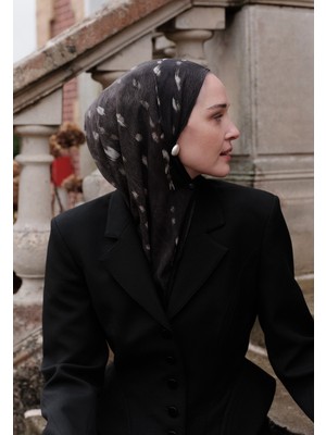 Fresh Scarfs Fawn Desenli Pamuk Viskon Şal Siyah