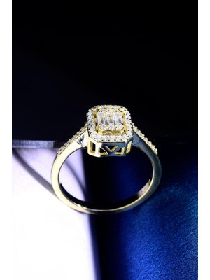 İnnuendo Jewelry 925 Ayar Gümüş Mini Baget Taşlı Kadın Yüzük