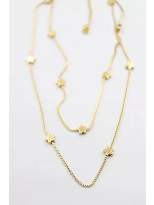 Royaleks Çiçek Kolye-60 cm - Altın