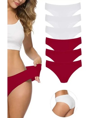 Marsilyan 6 Adet Kadın Dikişsiz Lazer Kesim Esnek Iz Yapmayan Külot S6