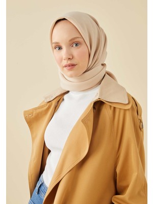 Fresh Scarfs Bej Pamuk İpek Eşarp