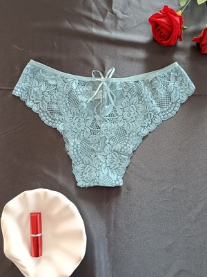 Zena Underwear Dina Gül Dantel Desenli Önü Fiyonklu Kadın Iç Çamaşırı Külot