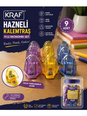 Kraf Hazneli Kalemtraş(9 Adet)