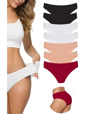 Marsilyan 7 Adet Kadın Dikişsiz Lazer Kesim Esnek Iz Yapmayan Külot S11