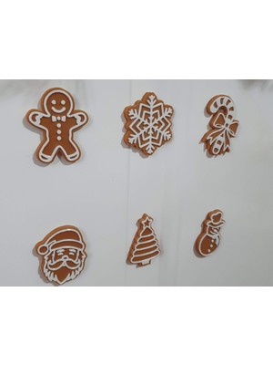 Generic Mutfakta Yılbaşı Ruhu! "tatlı" Gingerbread Magnet Koleksiyonu ( 6'lı Paket )-Gingerbread Fridge Magnets