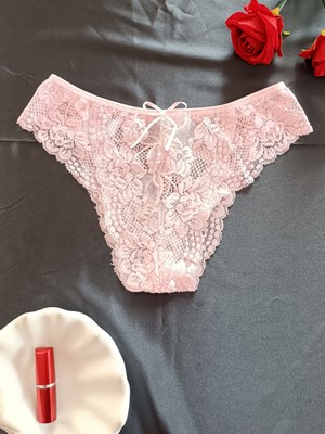 Zena Underwear Dina Gül Dantel Desenli Önü Fiyonklu Kadın Iç Çamaşırı Külot