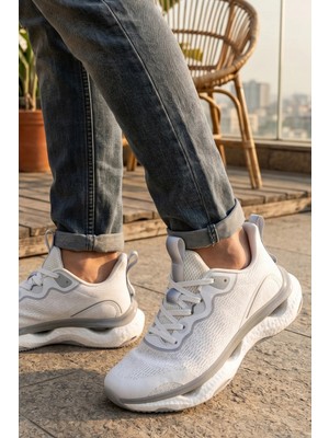 In Step Stealth-Knit Runner Beyaz-Gri Erkek Spor Ayakkabı