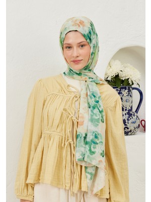 Fresh Scarfs Fiona Desen Rami Şal Yeşil