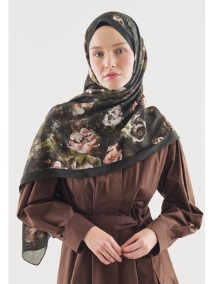 Fresh Scarfs Madeleine Desenli Pamuk Viskon Şal Askeri Haki