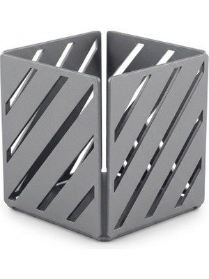 Moonframe Diagonal Özel Tasarım Metal Şamdan Minimalist Dekoratif Mumluk Antrasit