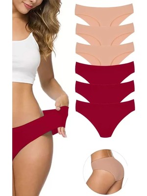 Marsilyan 6 Adet Kadın Dikişsiz Lazer Kesim Esnek Iz Yapmayan Külot S7