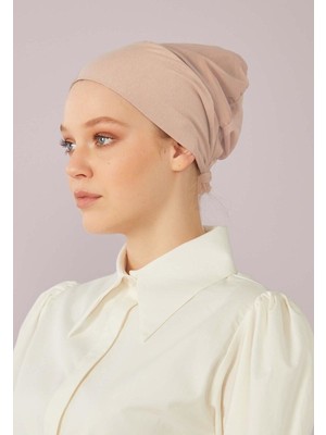 Fresh Scarfs Bej Fileli Dikişsiz Düz Bone
