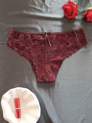 Zena Underwear Dina Gül Dantel Desenli Önü Fiyonklu Kadın Iç Çamaşırı Külot
