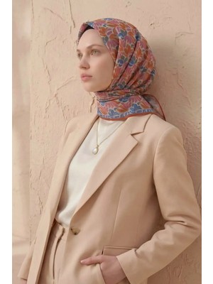 Silk Home Soft Eşarp Floral Line Gümüş 90X90