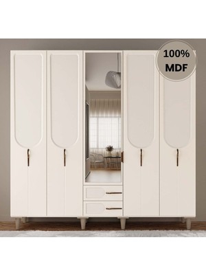 Comiet Açelya 5 Kapak Mdf Ayaklı Tasarım Gardırop