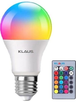 Klaus Uzaktan Kumandalı Renk Seçenekli LED Lamba Tasarruflu A++