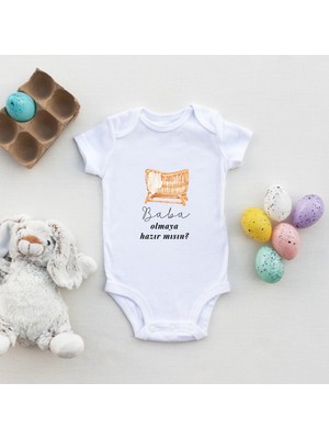 Veracraft Beşik Illüstrasyonlu Baba Oluyorsun Tasarımlı Bebek Zıbını - %100 Pamuklu Duyuru Body
