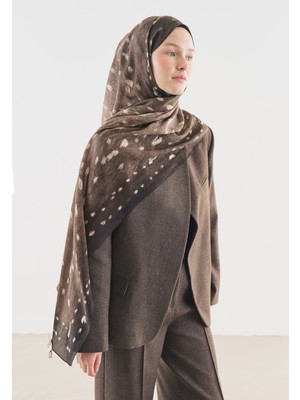 Fresh Scarfs Fawn Desenli Pamuk Viskon Şal Vizon