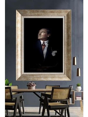 Giyense Gümüş Çerçeveli Atatürk Tablo A4