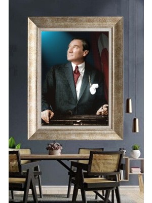 Giyense Gümüş Çerçeveli Atatürk Tablo A14